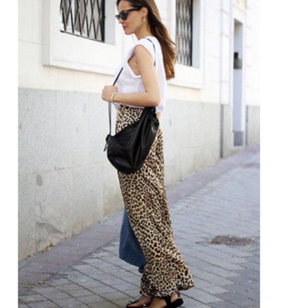 Zara Wide Leg Leopard Pants